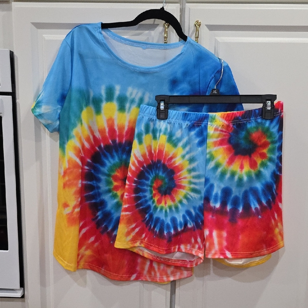 Vibrant Tie-Dye T-Shirt and Shorts Set